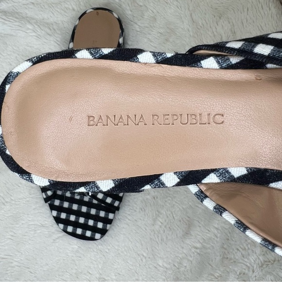 NWOT Banana Republic women’s Gingham Check Slide size 6 perfect for any occasion - Picture 4 of 8